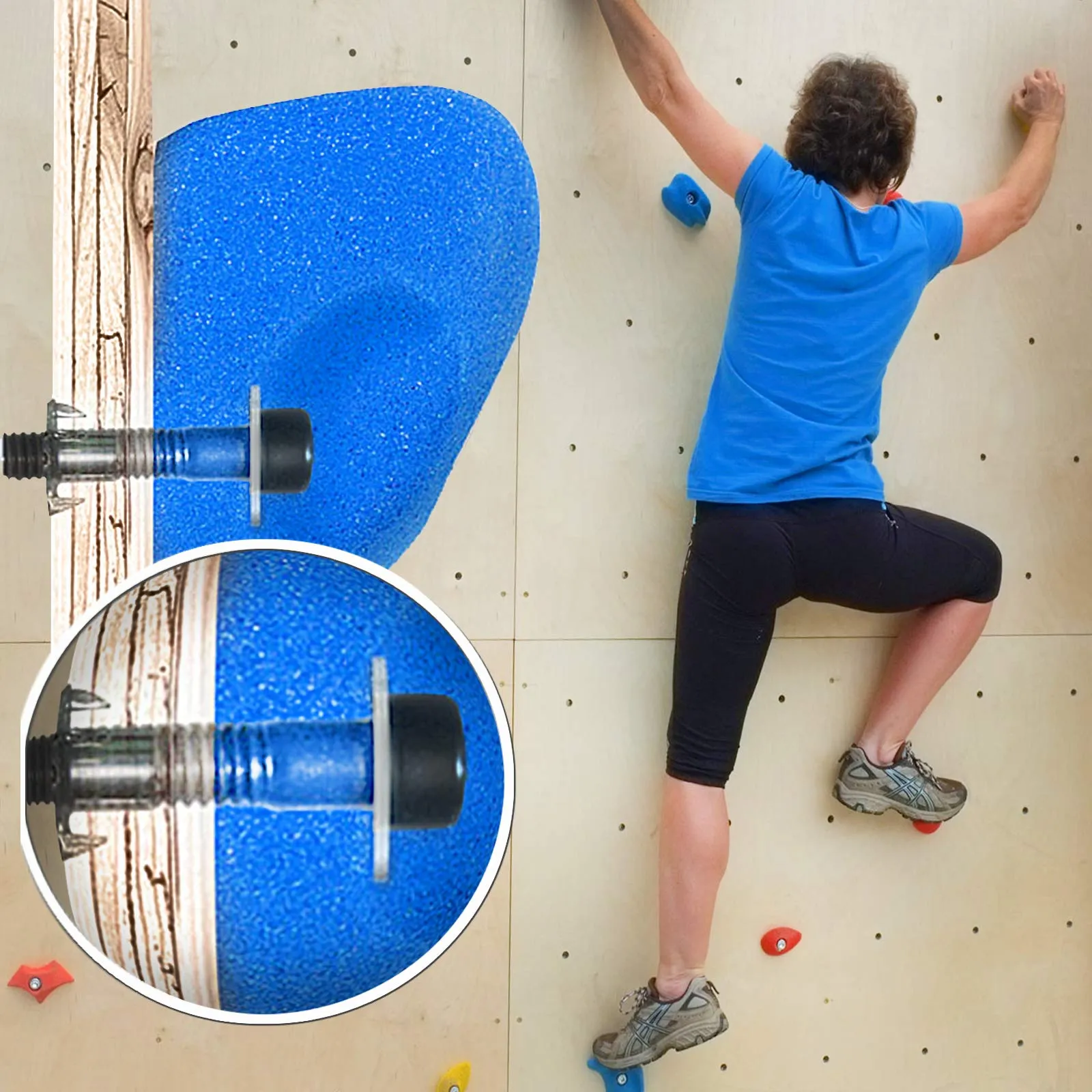 1/4"-20 T-Nuts | 100pc | by Bolt Dropper, Pronged Tee Nut. for Wood, Rock Climbing Holds
