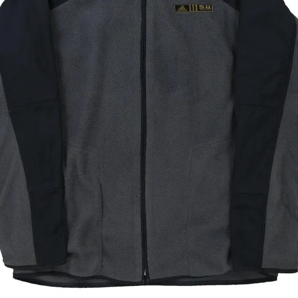 Adidas Fleece Jacket - Small Grey Polyester