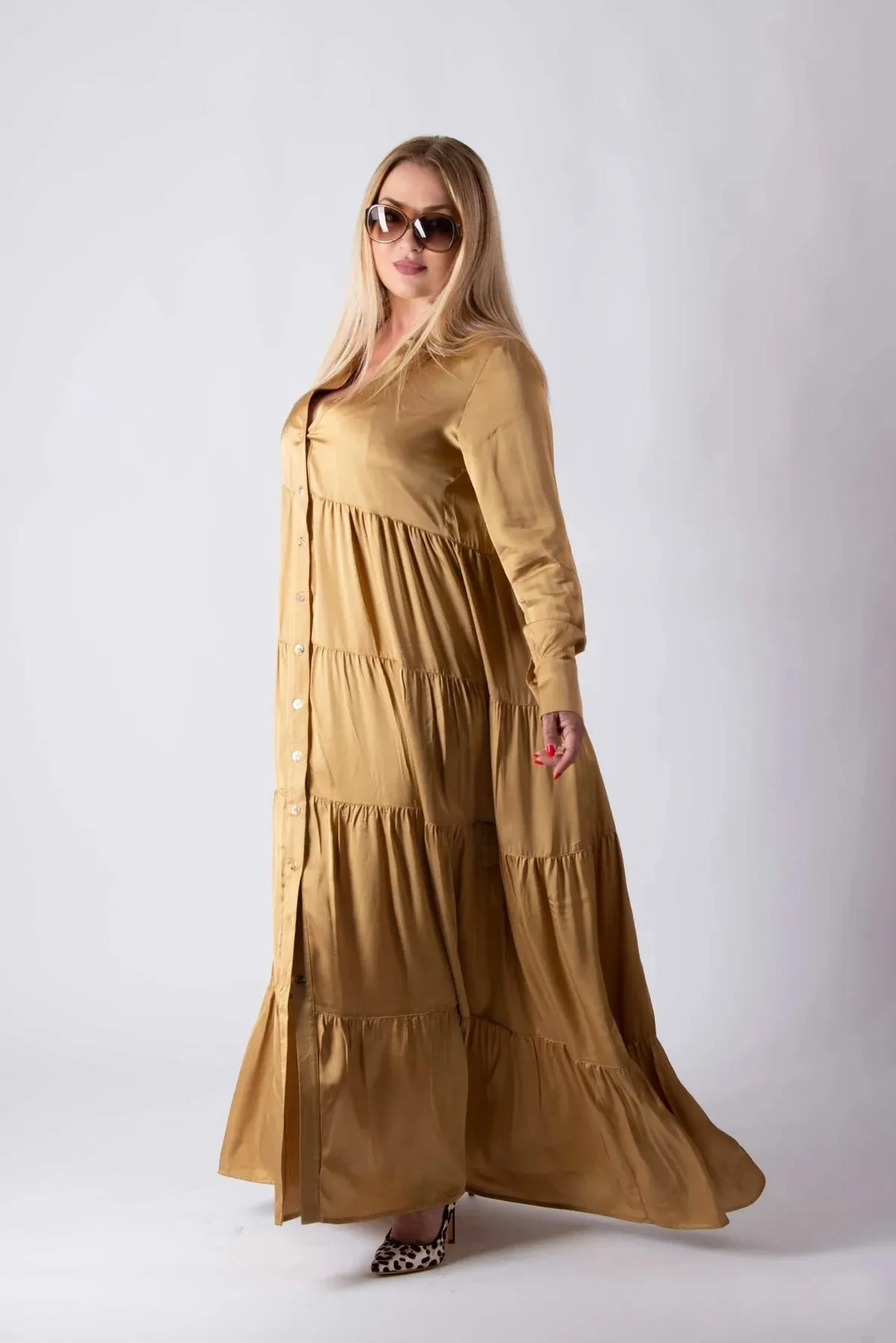 DORA Beige Maxi Summer Kaftan