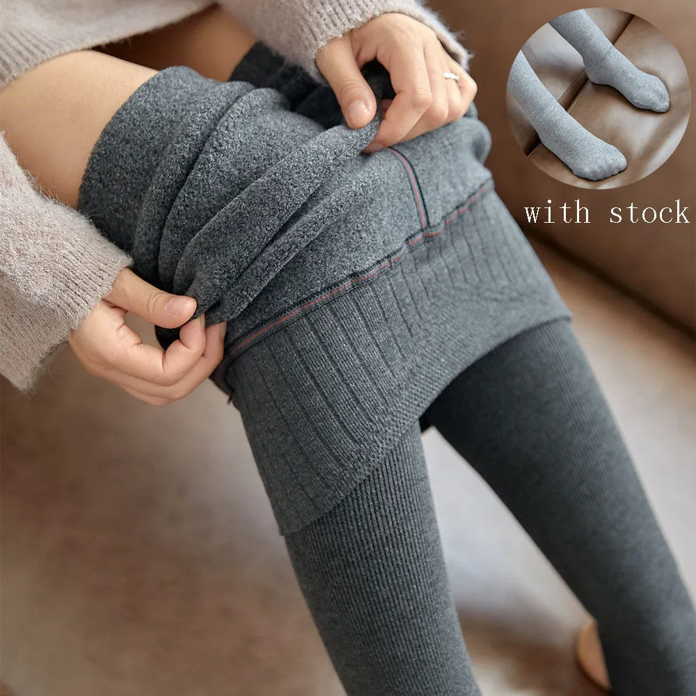 High-Waist Striped Thermal Leggings