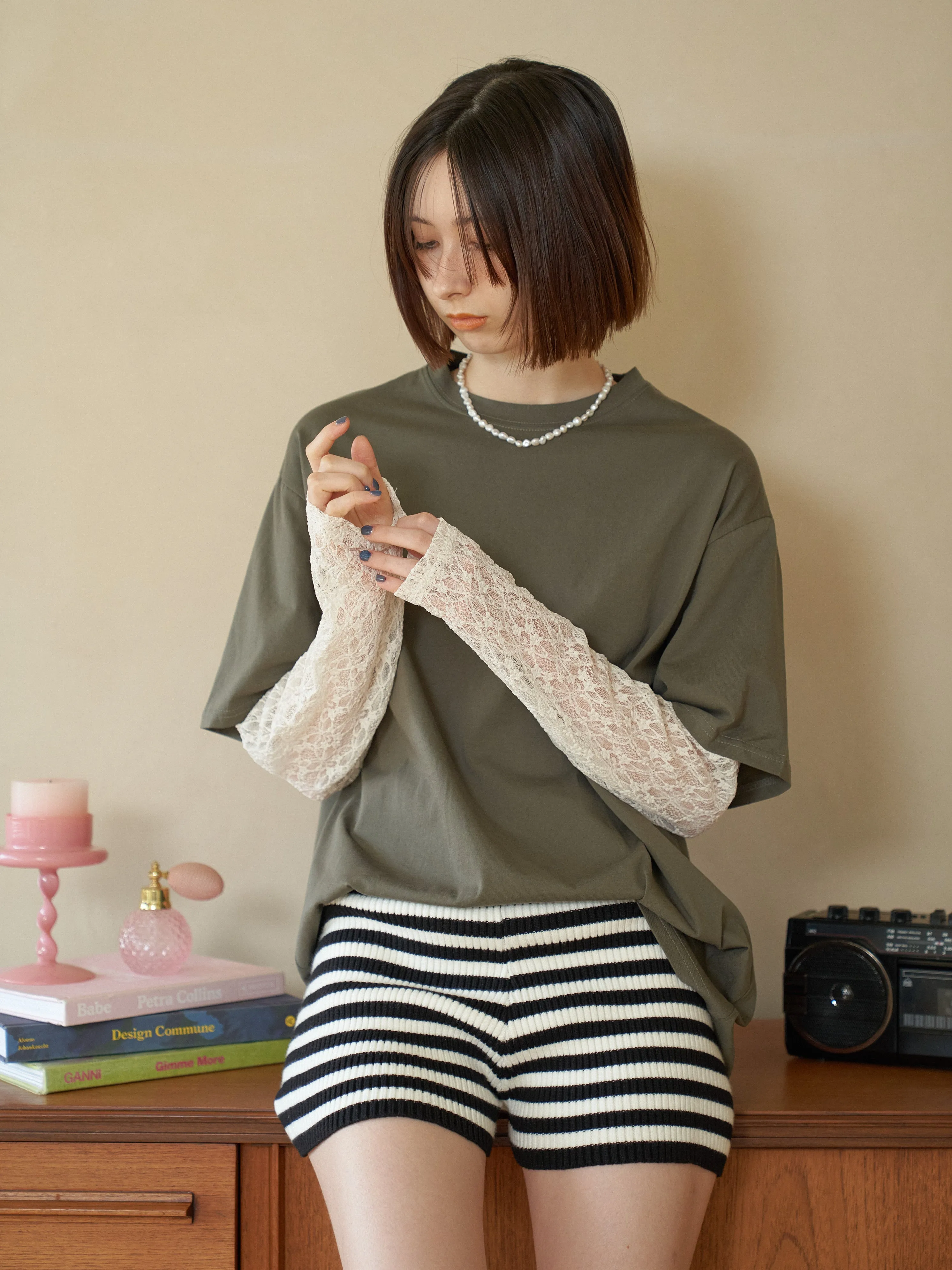 Lace Layered Oversized T-shirt