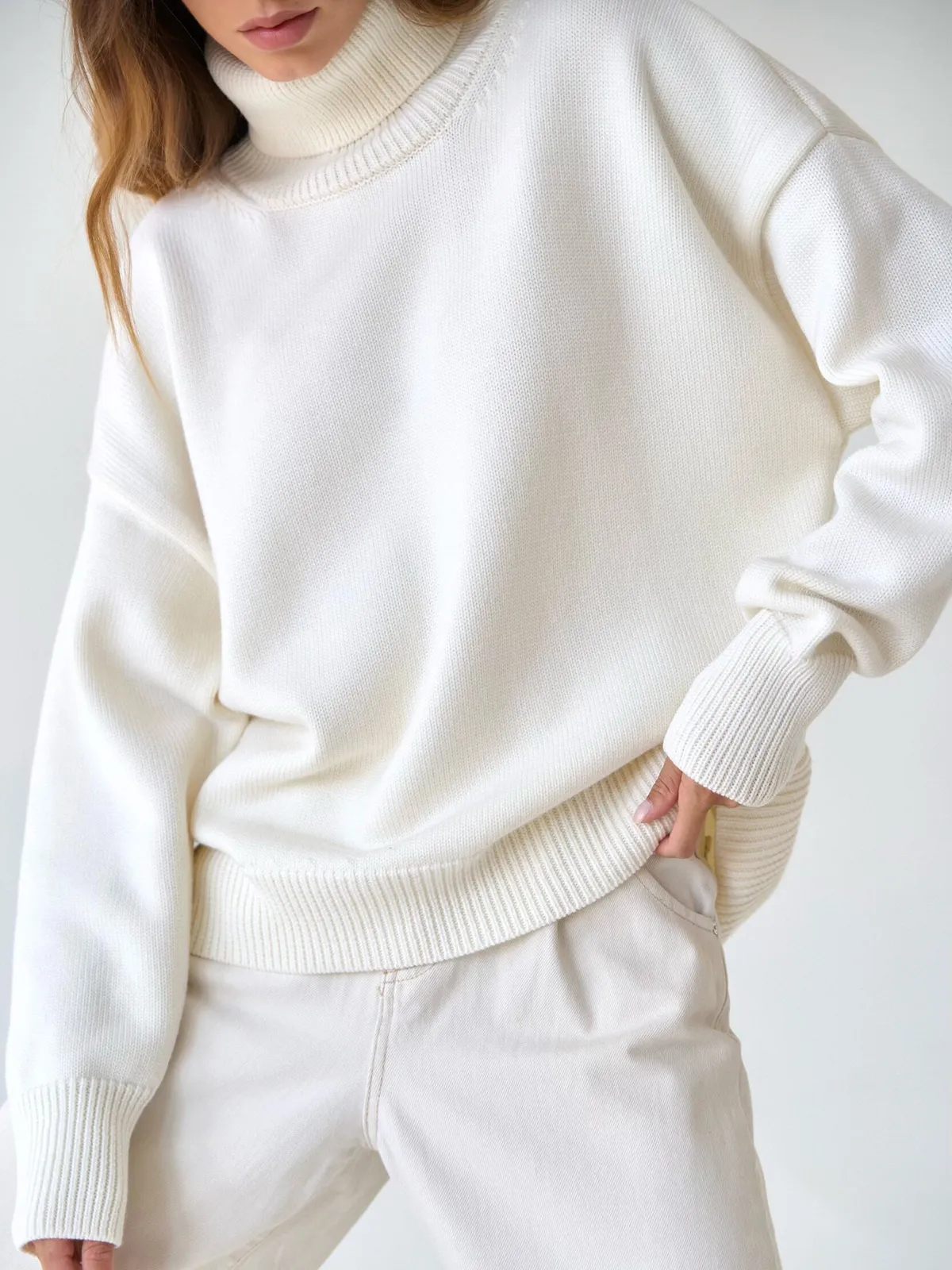 Loose Fit Turtleneck Sweater