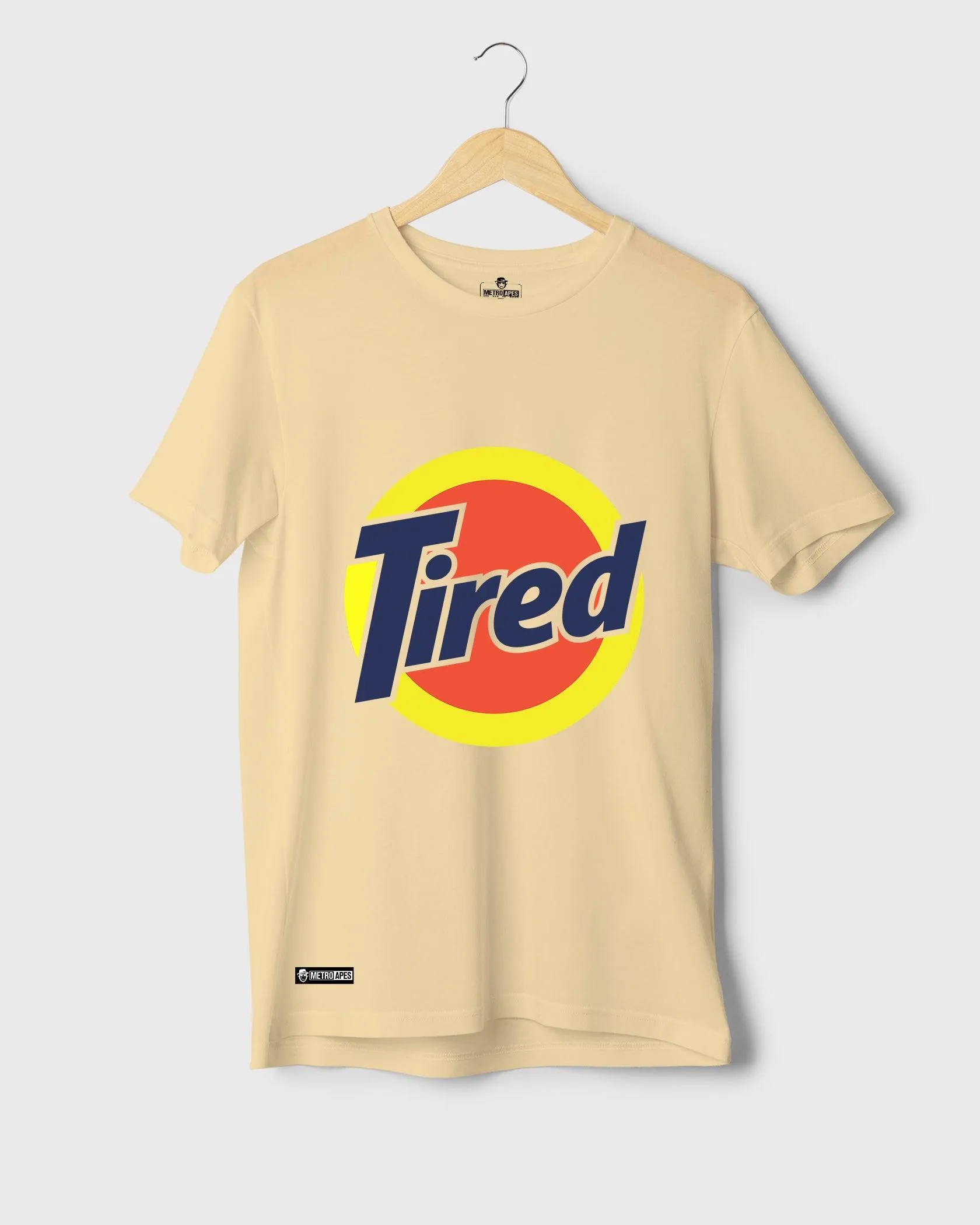 Mens Regular Tshirt Funky Logo Spoofs Tired