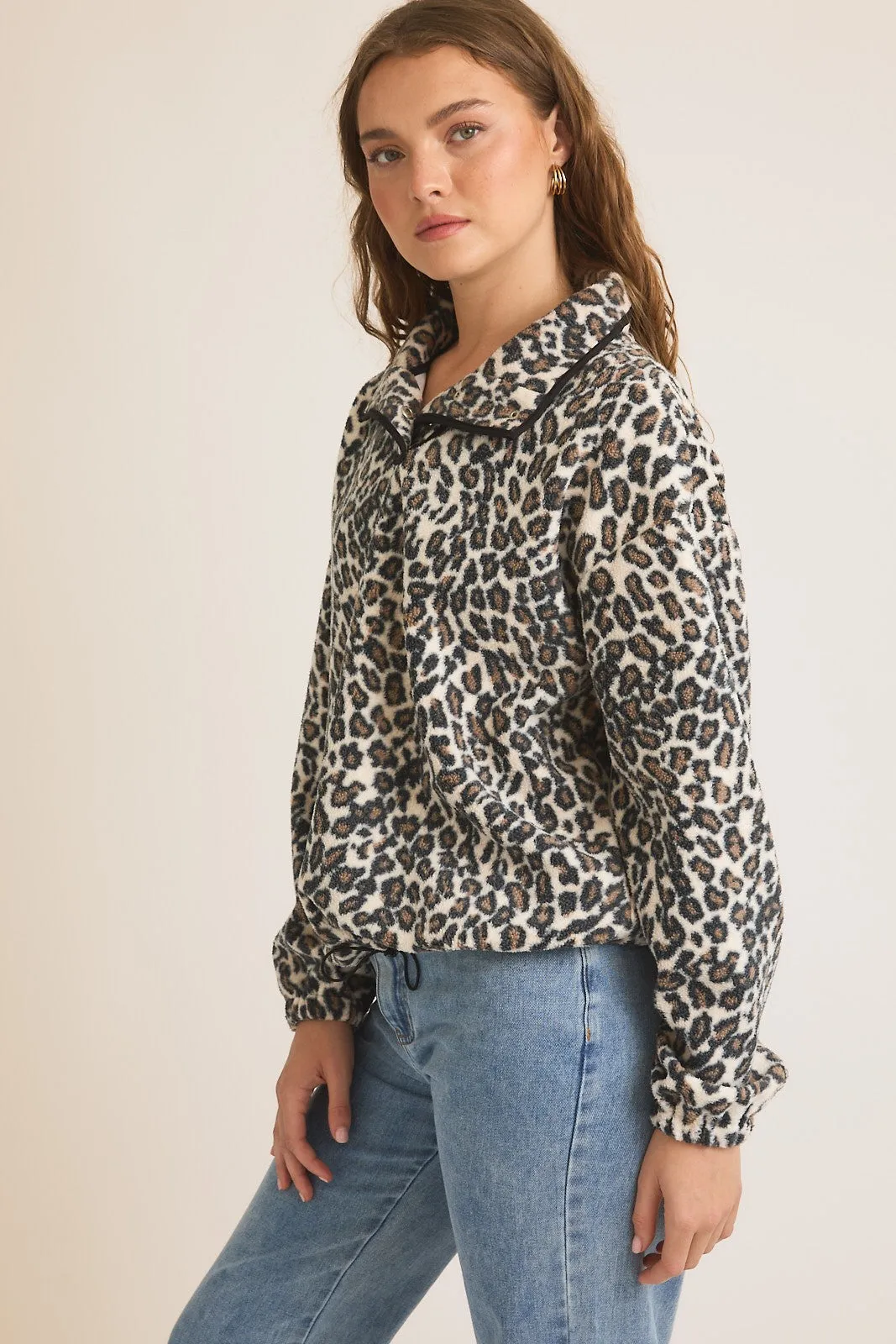 Mock Neck Long Sleeve Fleece Top