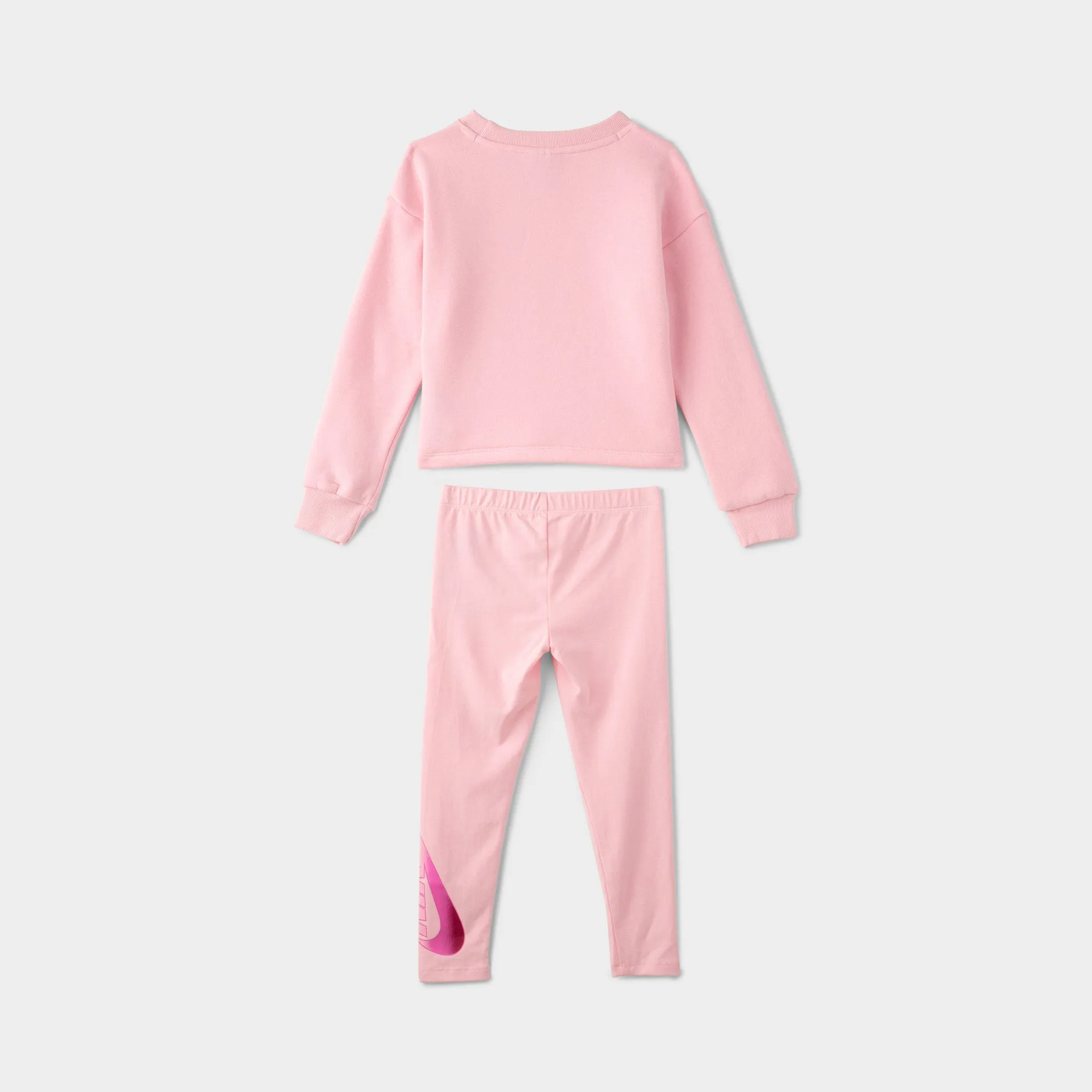 Nike Child Girls' Fade Logo Crewneck Set / Light Pink