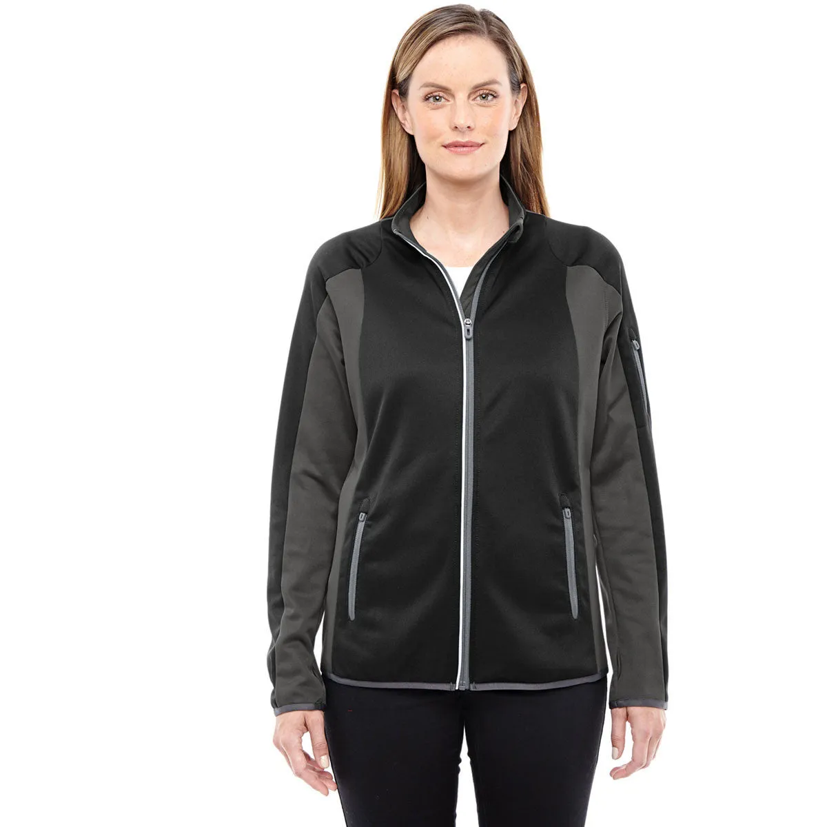 North End Women's Black/Dark Graphite Interactive Performance Fleece Jacket