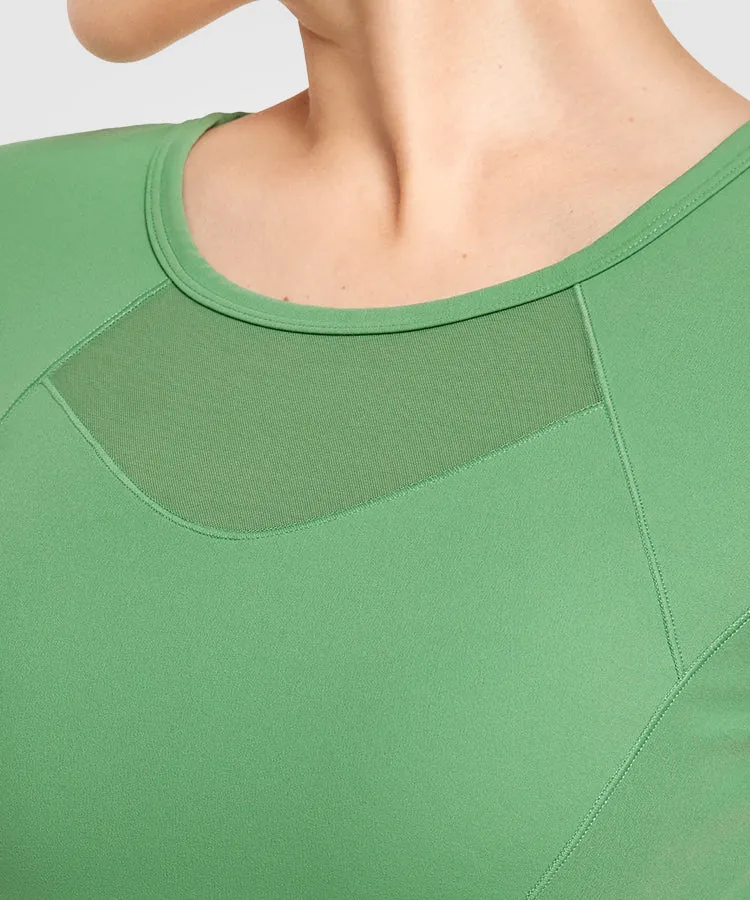 Shift Fitted Mesh Padded T-shirt | Women's Short Sleeve T-shirt