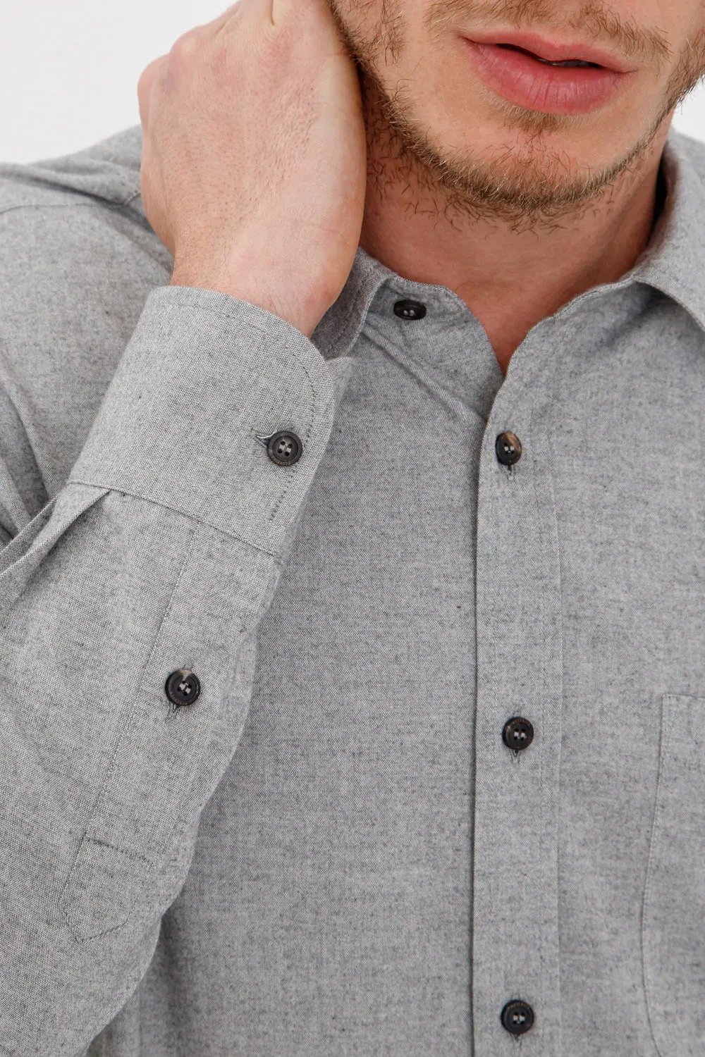 Sporty Flannel Shirt in Slate