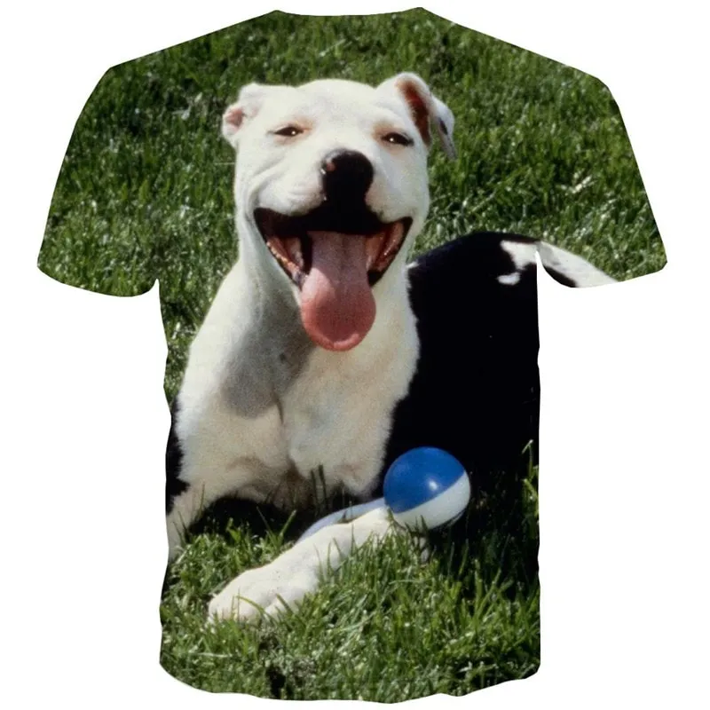 t shirts dog tee shirt Puppy Cute animal art costume big Smart Happy dogs male Cool
