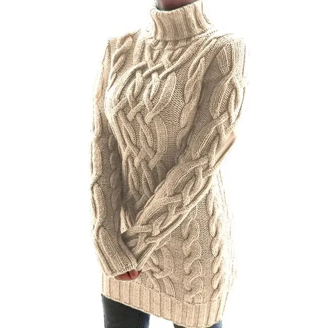 Turtleneck Twist Knitted Cable Sweater