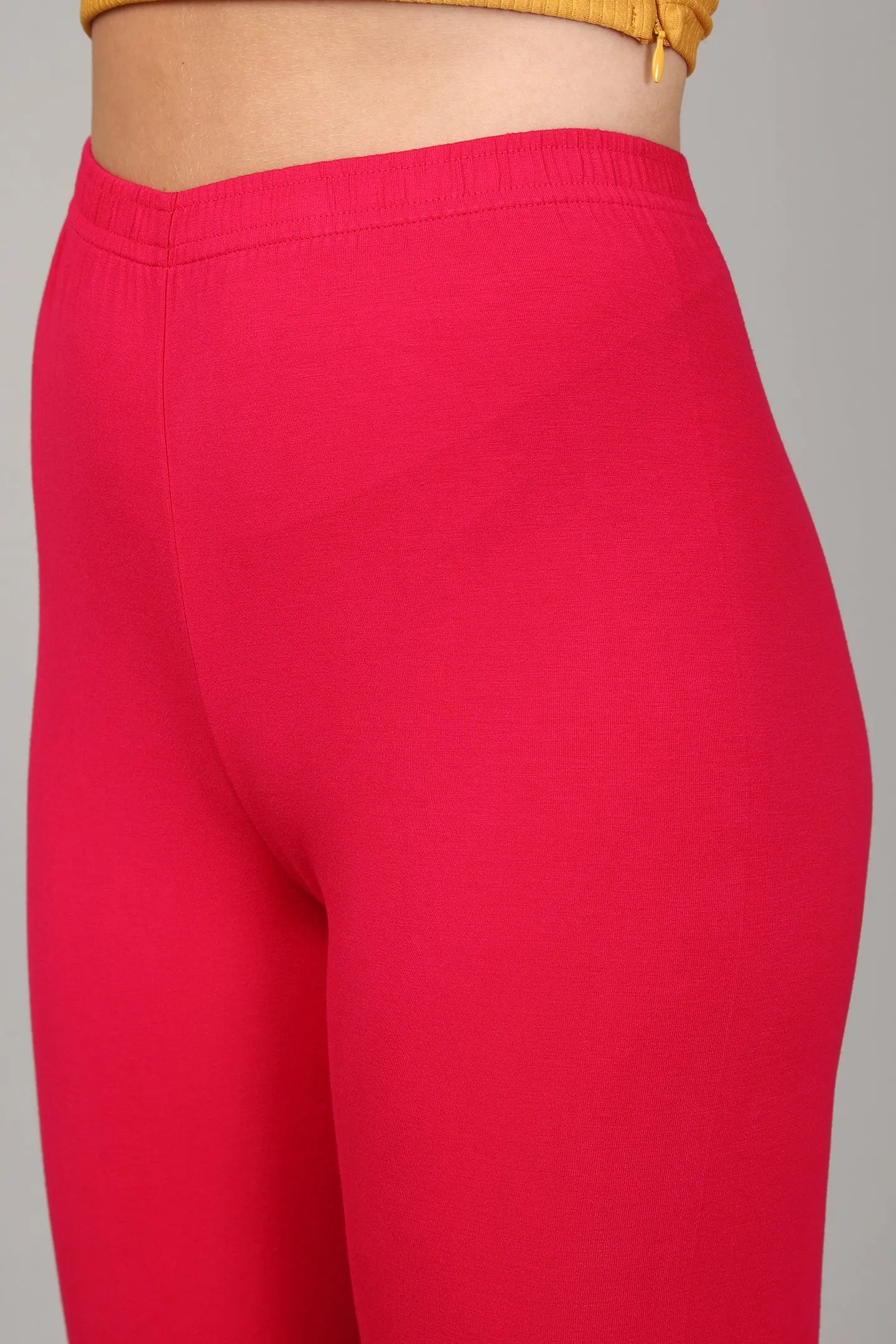 VISCOSE ANKLE LEGGINGS - STRAWBERRY